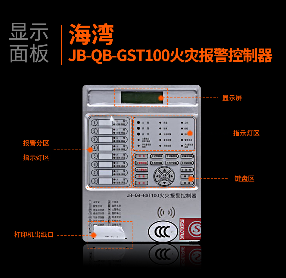 吉林海灣JB-QB-GST100吉林火災(zāi)報警控制器顯示面板